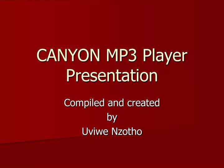 canyon mp3 player presentation