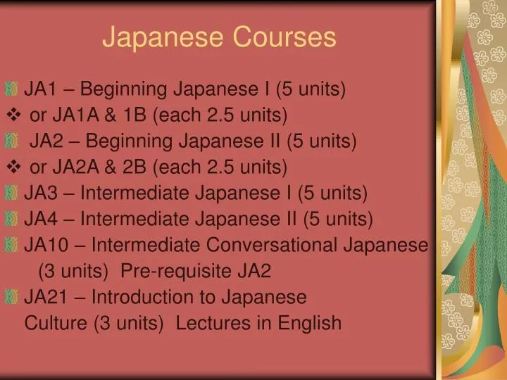 japanese courses