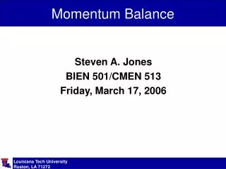 Momentum Balance