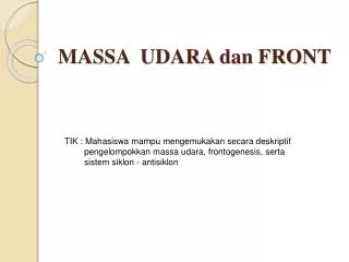 massa udara dan front