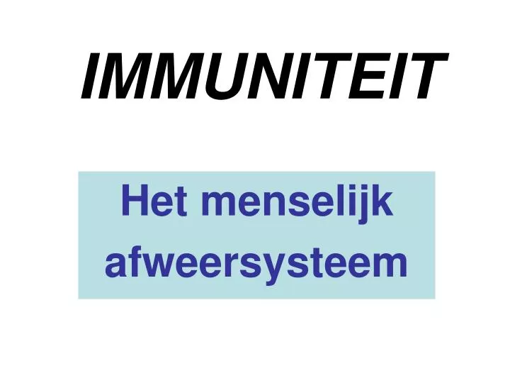 immuniteit