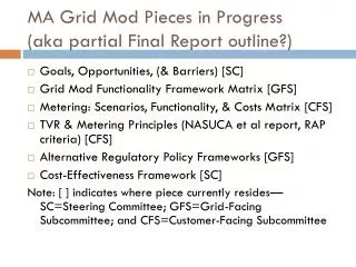 MA Grid Mod Pieces in Progress (aka partial Final Report outline?)