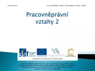 pracovn pr vn vztahy 2