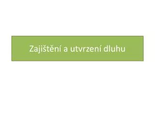zaji t n a utvrzen dluhu