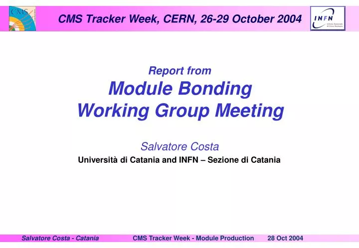 report from module bonding working group meeting