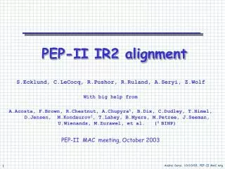 PEP-II IR2 alignment