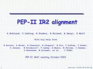 pep ii ir2 alignment