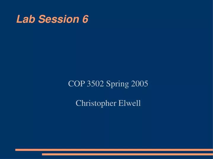 cop 3502 spring 2005 christopher elwell