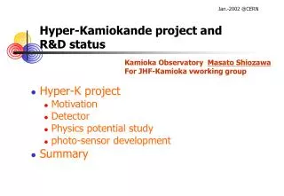 Hyper-Kamiokande project and R&amp;D status