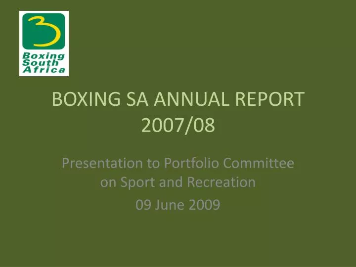 boxing sa annual report 2007 08