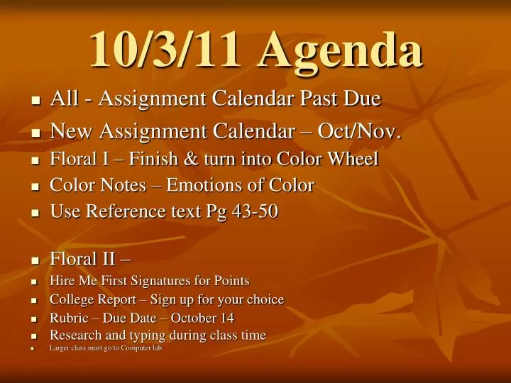 10 3 11 agenda