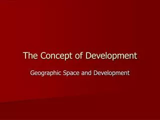 The Concept of Development