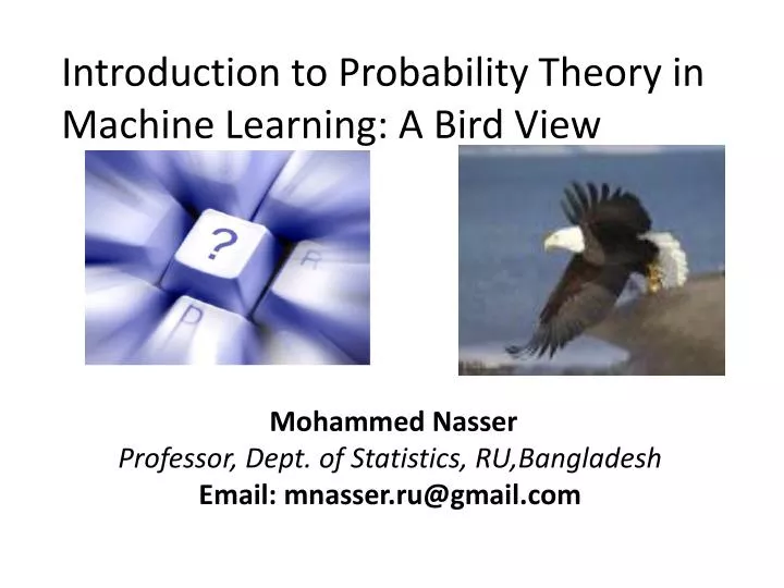 introduction to probability theory in machine learning a bird view