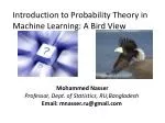 Introduction to Probability Theory in Machine Learning: A Bird View