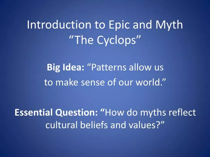 introduction to epic and myth the cyclops