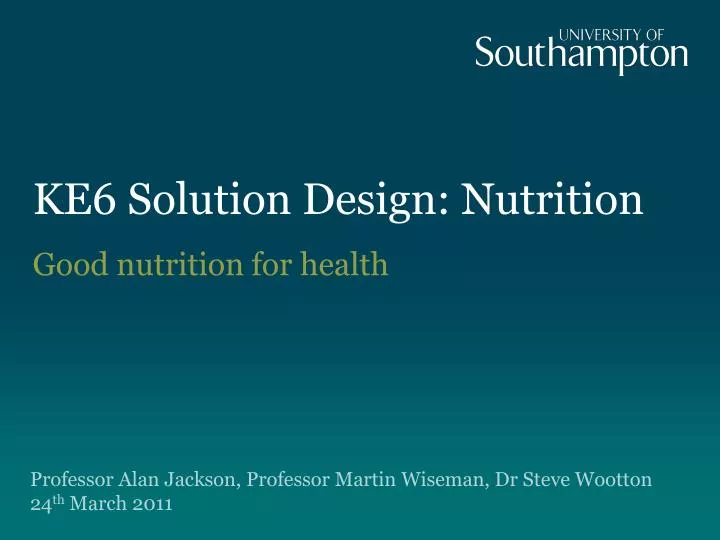 ke6 solution design nutrition