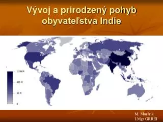 v voj a prirodzen pohyb obyvate stva indie