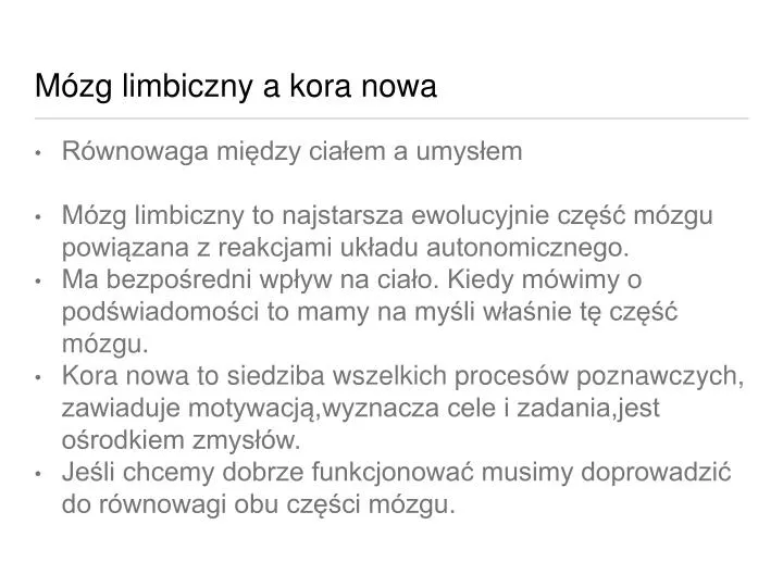 m zg limbiczny a kora nowa