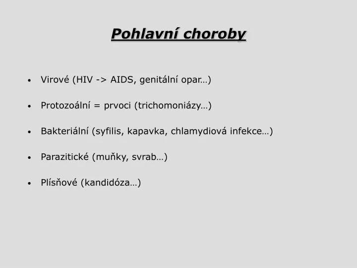 pohlavn choroby