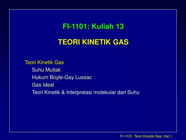 fi 1101 kuliah 13 teori kinetik gas