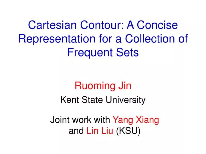 cartesian contour a concise representation for a collection of frequent sets