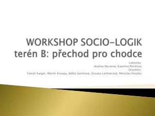workshop socio logik ter n b p echod pro chodce