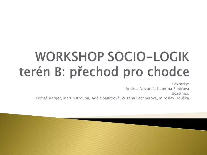 workshop socio logik ter n b p echod pro chodce