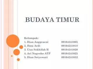 budaya timur