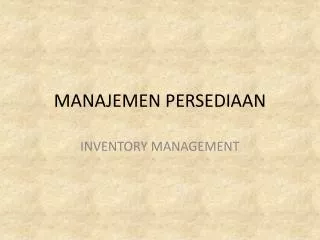 manajemen persediaan