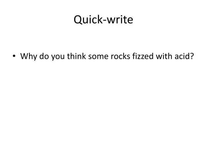 quick write