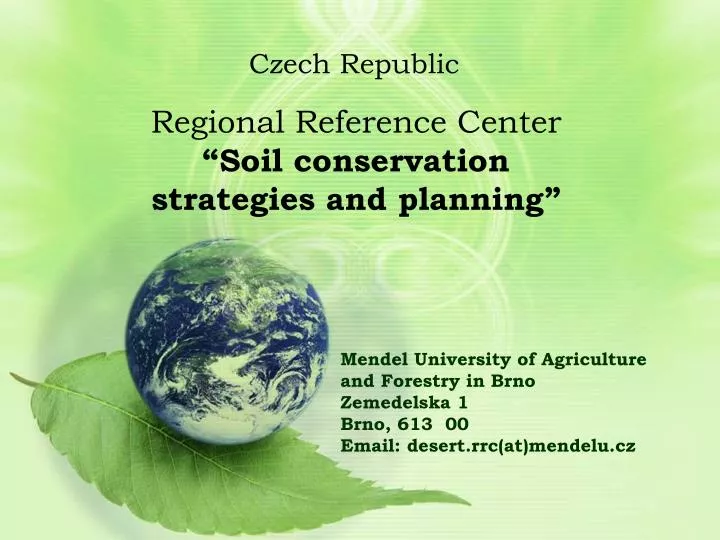 regional reference center soil conservation strategies and planning