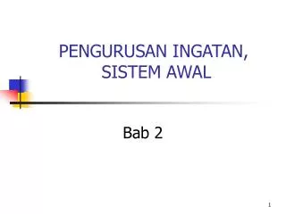 pengurusan ingatan sistem awal