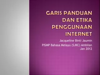 PPT - ETIKA MENGGUNAKAN INTERNET PowerPoint Presentation, Free Download ...