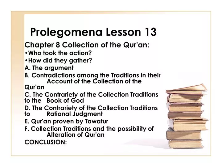 prolegomena lesson 13