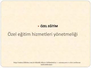 zel e itim hizmetleri y netmeli i
