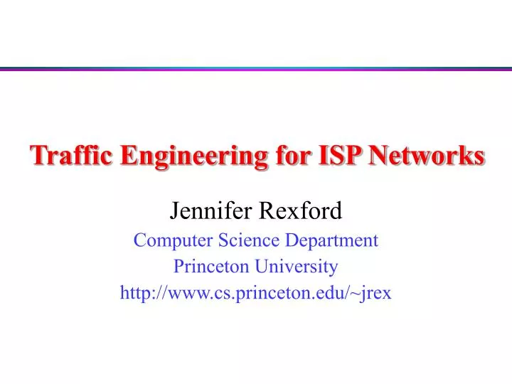 traffic engineering for isp networks