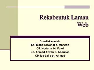 rekabentuk laman web