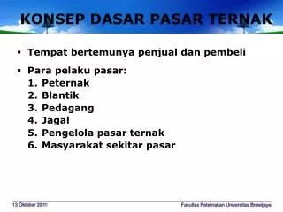 konsep dasar pasar ternak