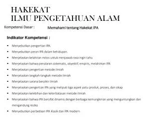 hakekat ilmu pengetahuan alam
