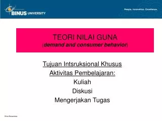 teori nilai guna demand and consumer behavior