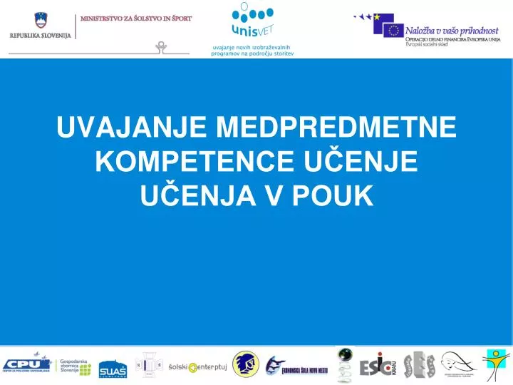 uvajanje medpredmetne kompetence u enje u enja v pouk