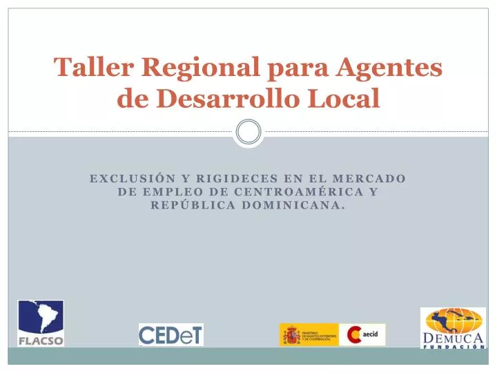 taller regional para agentes de desarrollo local