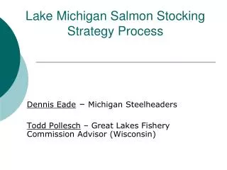 Lake Michigan Salmon Stocking Strategy Process