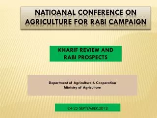 NATIOANAL CONFERENCE ON AGRICULTURE FOR RABI CAMPAIGN