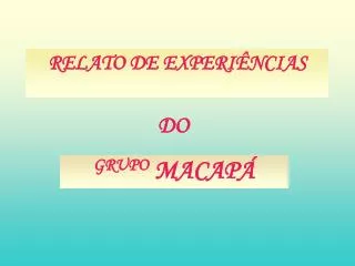 relato de experi ncias