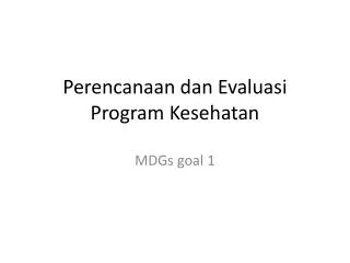 perencanaan dan evaluasi program kesehatan