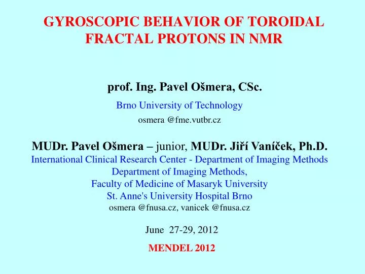 gyroscopic behavior of toroidal fractal protons in nmr