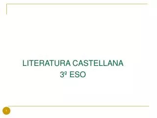 literatura castellana 3 eso