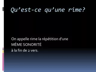 qu est ce qu une rime