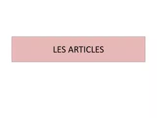 les articles